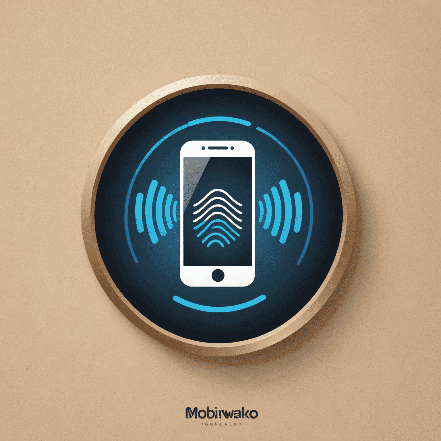 Mobikalo logo featuring a stylized mobile phone icon with signal waves