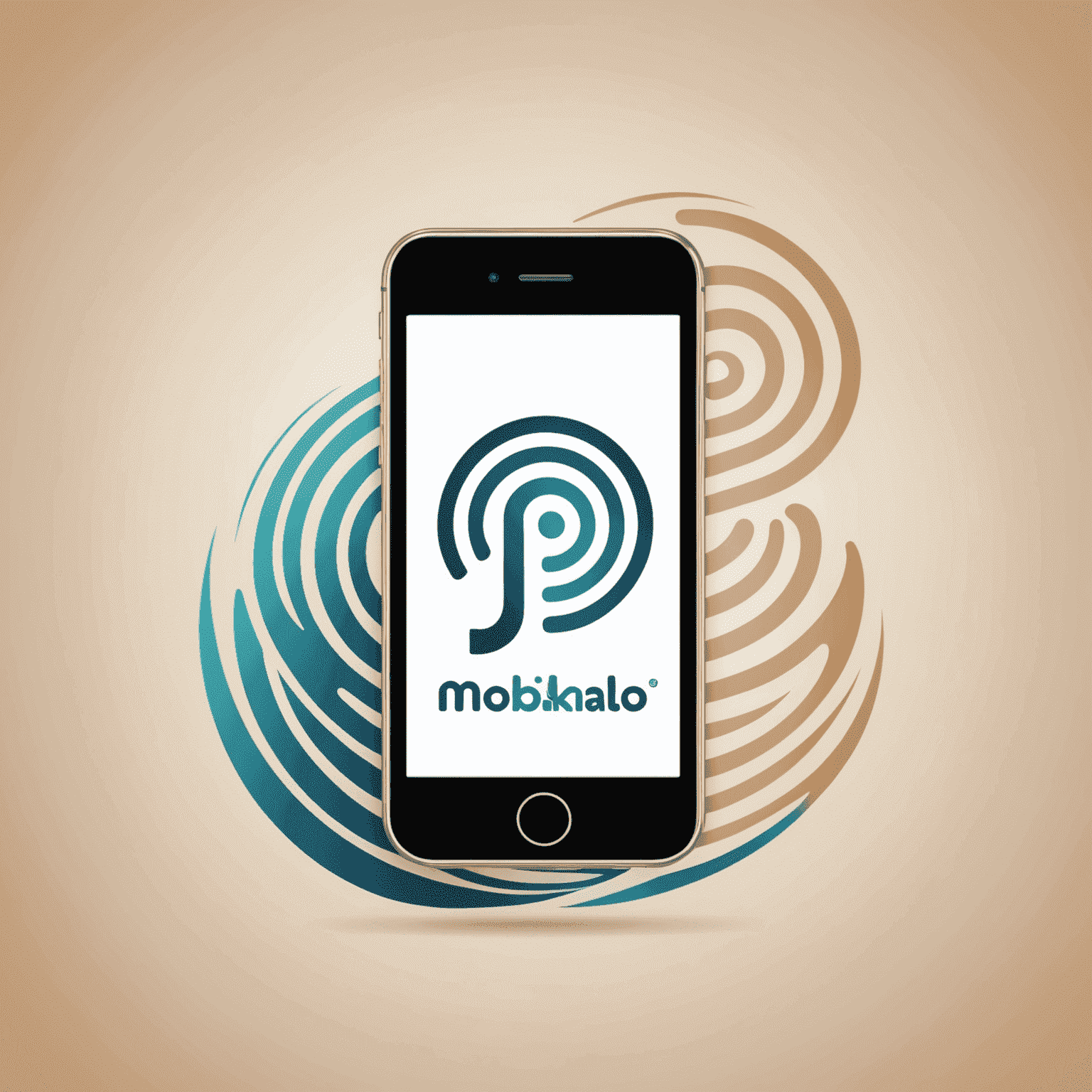 Mobikalo logo featuring a stylized mobile phone icon with signal waves