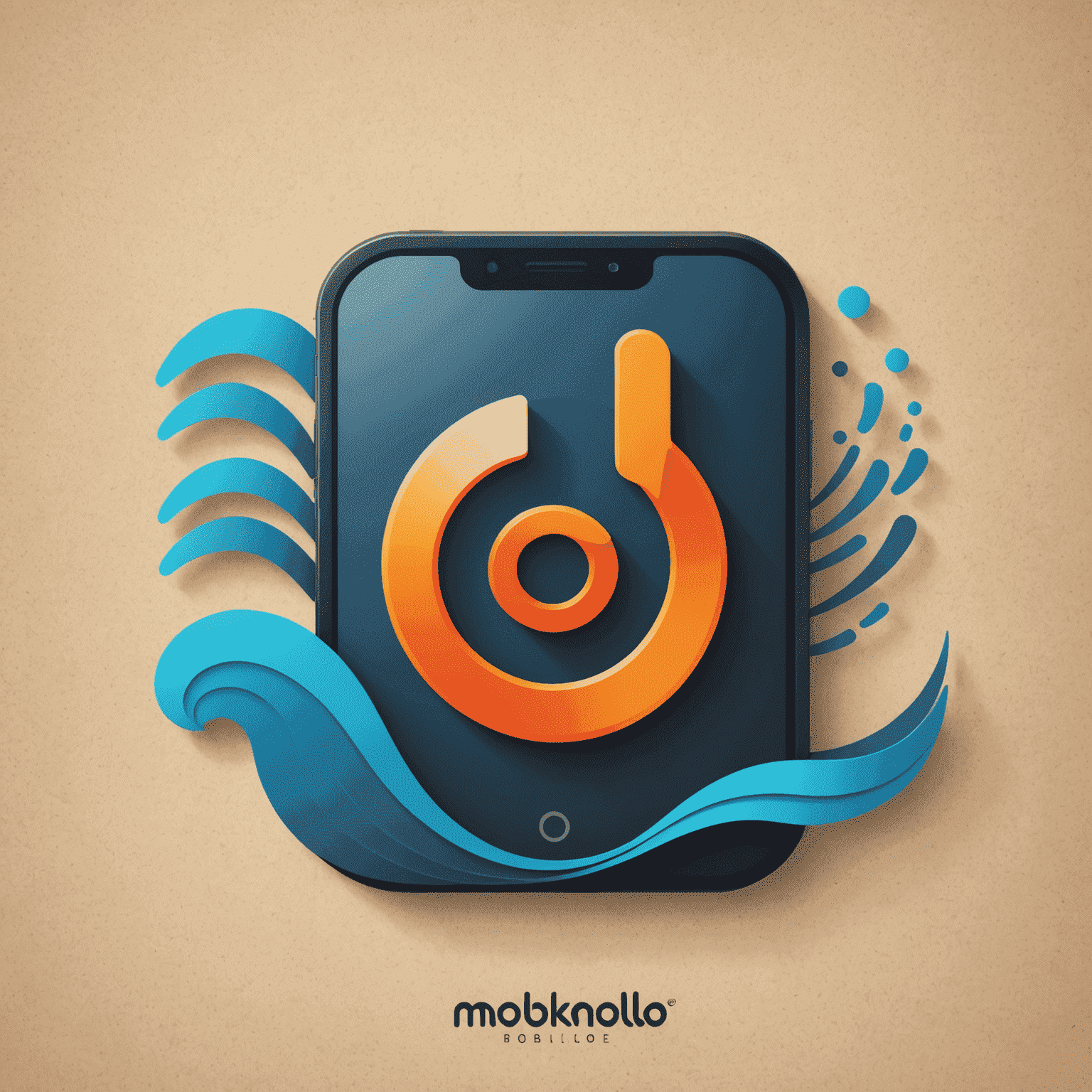 Mobikalo logo featuring a stylized mobile phone icon with signal waves