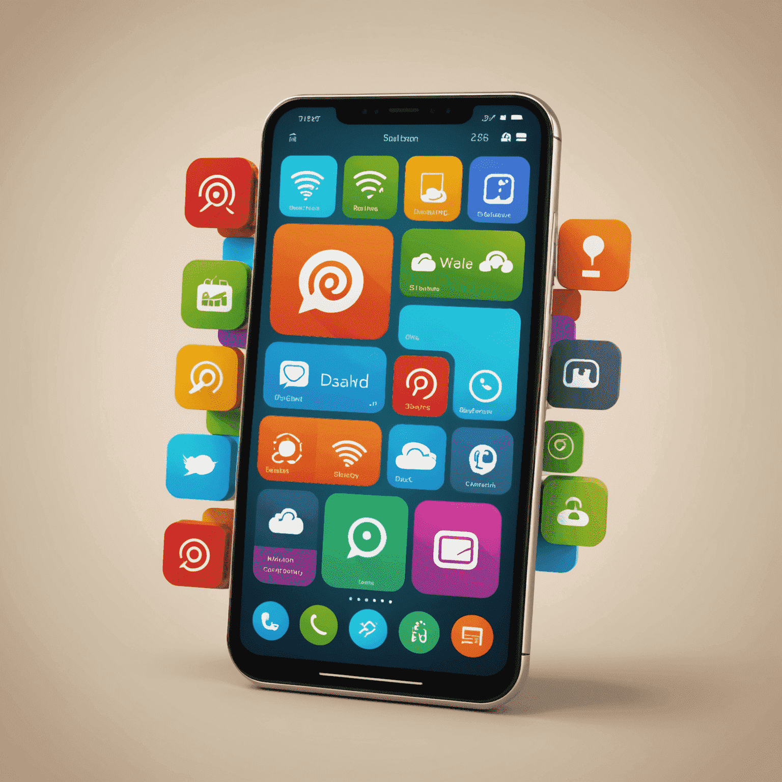 A modern smartphone displaying multiple communication apps, representing a balanced voice plan for regular users