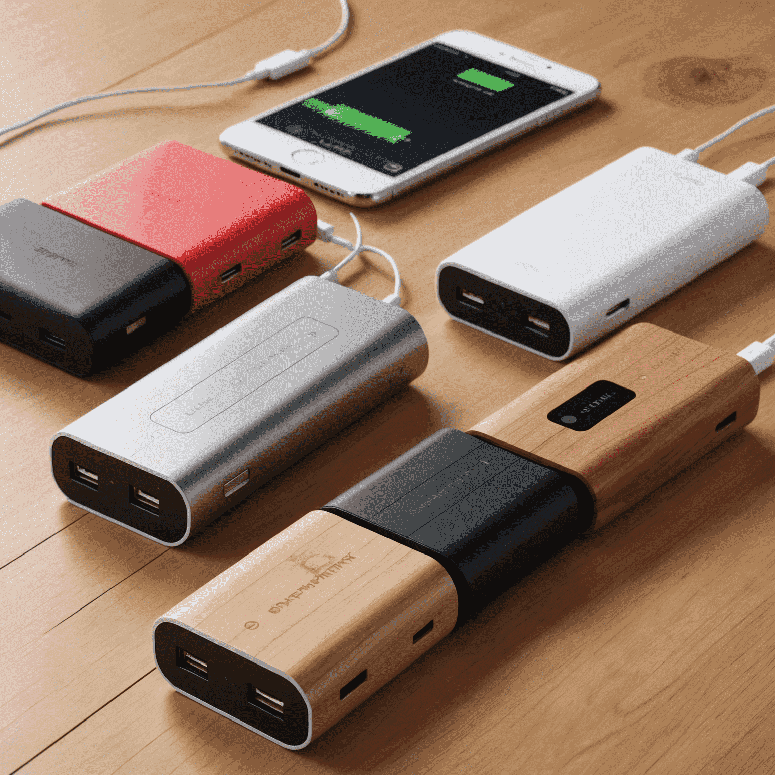 Portable power banks of various capacities and designs