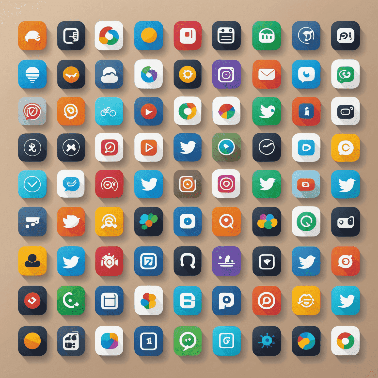 A collage of various app icons representing the top mobile apps of 2024, showcasing diversity in mobile solutions