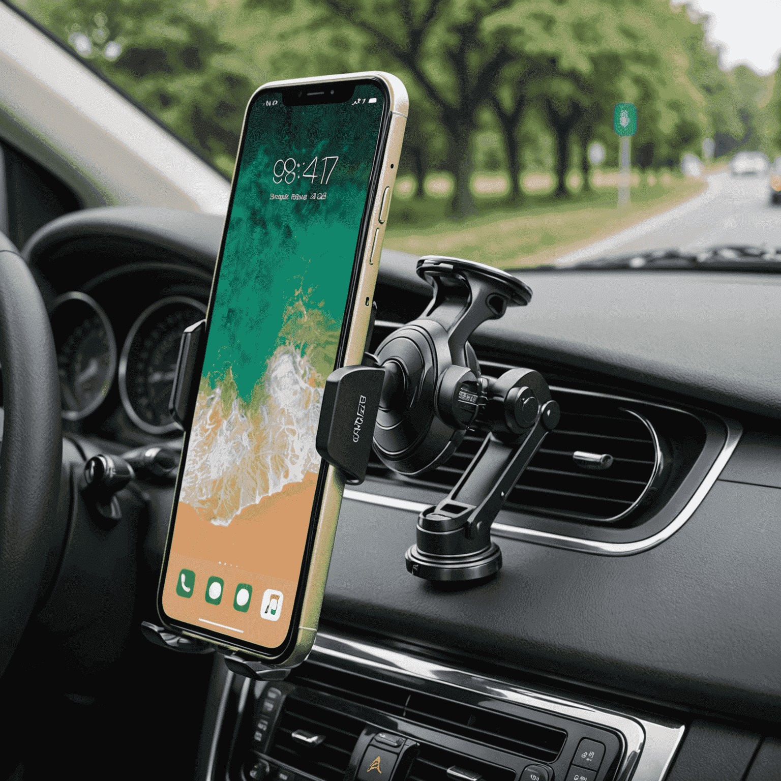 Various car mounts and holders for smartphones